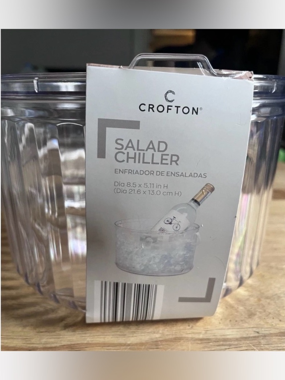 Crofton Salad Chiller Ice Bowl Serving Bowl w/ Lid & Handle New 8.5”